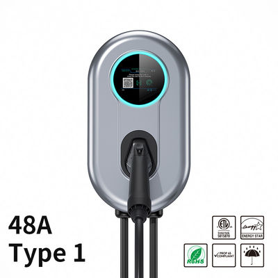 جودة  48A Wallbox EV Charger Station With LCD Screen APP Wifi/Bluetooth 11.52 KW Type 1 EV Home Charger مصنع