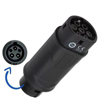 سيارة كهربائية SAE J1772 Type1 to Type2EV Charging Connector ، AC EV Charger Adapter 22KW