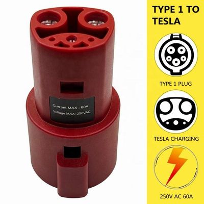 محول J1772 إلى Tesla يصل إلى 60A OEM Tesla Charger Adapter AC 250V 10KW