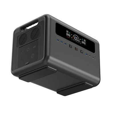 شاشة LCD 2304Wh محطة طاقة محمولة 1200W AC مدخلات مولد طاقة شمسية LiFePO4 بطارية للتخييم