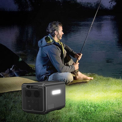 شاشة LCD 2304Wh محطة طاقة محمولة 1200W AC مدخلات مولد طاقة شمسية LiFePO4 بطارية للتخييم