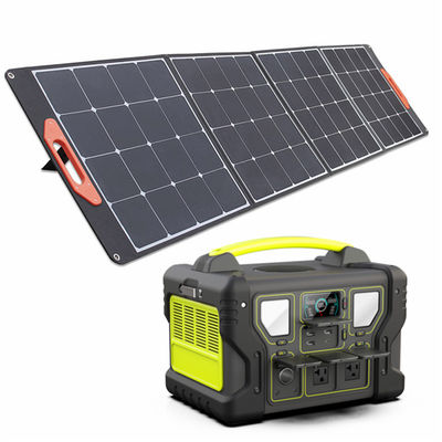 شاشة LCD 300W / 500W / 700W / 1000W محطة طاقة محمولة مع لوحة شمسية مقاومة للماء