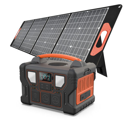 شاشة LCD 300W / 500W / 700W / 1000W محطة طاقة محمولة مع لوحة شمسية مقاومة للماء